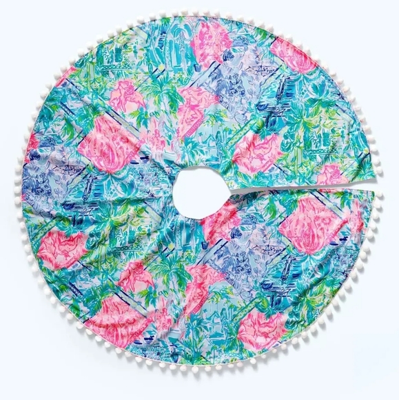 Lilly Pulitzer Christmas Holiday Tree Skirt Multi Bohemian Queen One Size